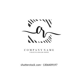 CR handwriting initial  logo vector