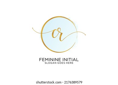 CR Handschrift Logo mit Kreis Vorlage Vektorsignatur, Hochzeit, Mode, Blumen und botanisch mit kreativen Vorlage.