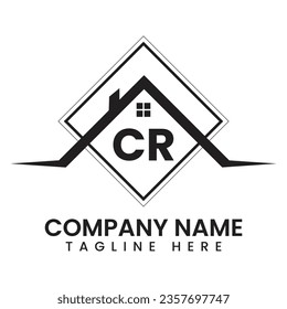 CR home or house Logo, Vector Art, CR icon, CR building logo