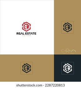CR home real estate construction property logo