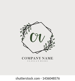 CR Initial beauty floral logo template