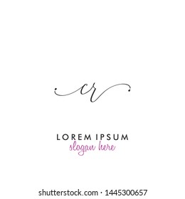 CR Initial beauty monogram logo vector