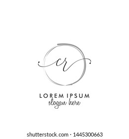 CR Initial beauty monogram logo vector