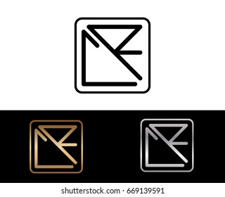 CR initial box shape Logo designs template
