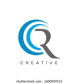 cr initial business luxury logo design vector