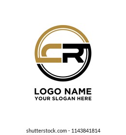 CR initial circle logo template vector