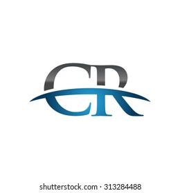 CR initial company blue swoosh logo