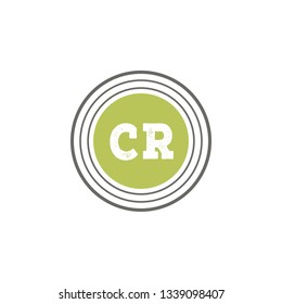 CR  Initial Handwriting logo template vector