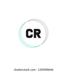 CR  Initial Handwriting logo template vector