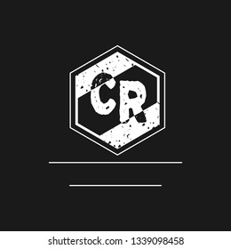 CR  Initial Handwriting logo template vector
