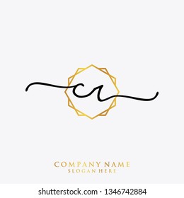 CR Initial handwriting logo template