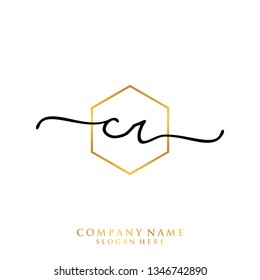 CR Initial handwriting logo template