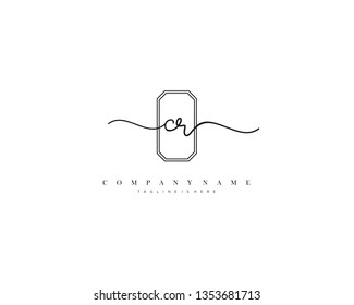 CR initial handwriting logo template vector