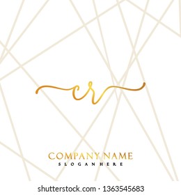 CR Initial Handwriting logo template vector