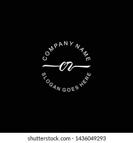 CR Initial handwriting logo template vector