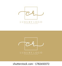 CR Initial handwriting logo template vector