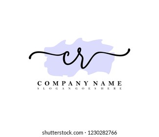 CR Initial handwriting logo vector