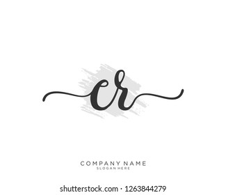 CR Initial handwriting logo vector