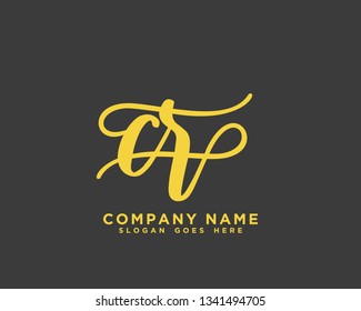 CR Initial Handwriting Logo Vector