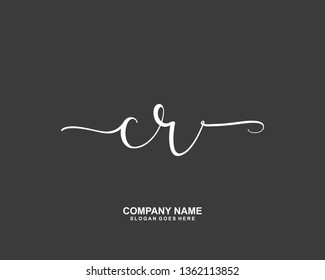 CR Initial handwriting logo vector