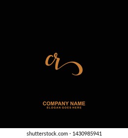 CR Initial handwriting logo vector