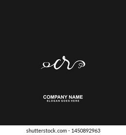 CR Initial handwriting logo vector