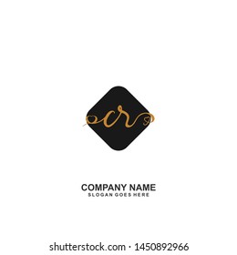 CR Initial handwriting logo vector