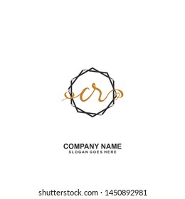 CR Initial handwriting logo vector