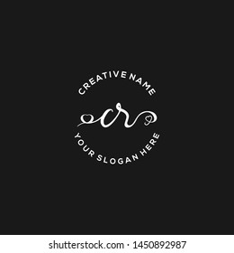 CR Initial handwriting logo vector