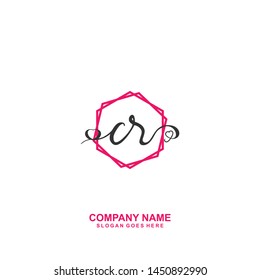 CR Initial handwriting logo vector