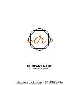 CR Initial handwriting logo vector