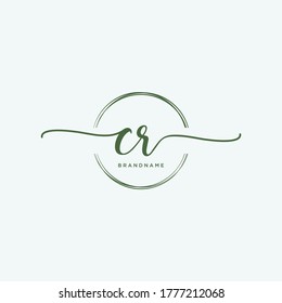 CR Initial handwriting logo vector