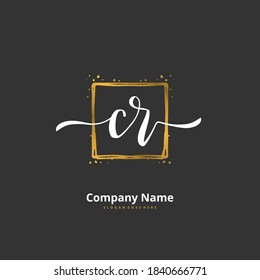 CR Initial handwriting and signature logo design with circle. Beautiful design handwritten logo for fashion, team, wedding, luxury logo.