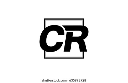 cr initial letter logo black