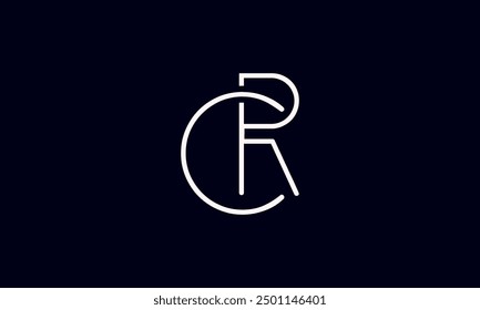 CR initial letter logo design. CR logo design vector in black background.