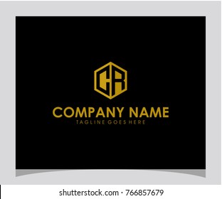 CR initial letter logo design