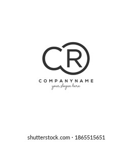CR Initial letter logo inside circle shape inside rounded black monogram