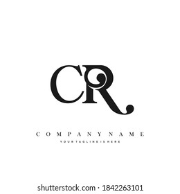 CR Initial Letter Logo Luxury Template Design