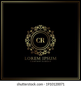 CR Initial Letter Luxury Logo template in vector art for Restaurant, Royalty, Boutique, Cafe, Hotel, Heraldic, Jewelry, Fashion and other vector illustration.