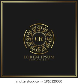 CR Initial Letter Luxury Logo Vorlage in Vektorkunst für Restaurant, Royalty, Boutique, Cafe, Hotel, Heraldic, Juwelierei, Mode und andere Vektorgrafik.