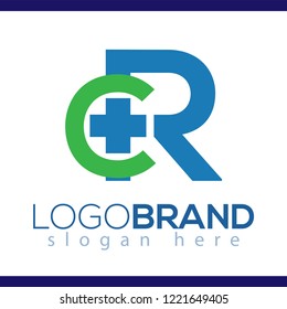 cR Initial Letter medical Logo vector element. medical Initial Letter Logo template