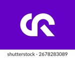 CR initial letter modern minimalist logo. Monogram logo of C and R letter