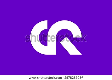 CR initial letter modern minimalist logo. Monogram logo of C and R letter