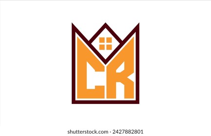 CR initial letter real estate builders logo design vector. construction, housing, home marker, property, building, apartment, flat, compartment, business, corporate, house rent, rental, commercial