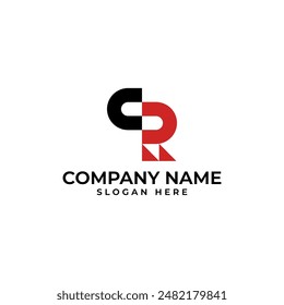 CR initial lettermark excecuted in modern and geometrict style design template symbol icon business