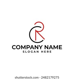 CR initial lettermark in modern and geometrict logo style design template symbol icon business