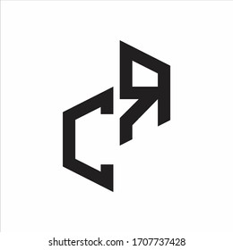 CR Initial Letters logo monogram with up to down style