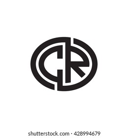 CR initial letters looping linked ellipse monogram logo