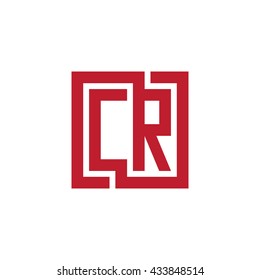 CR initial letters looping linked square logo red