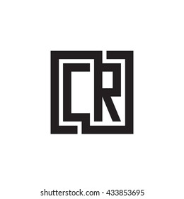 CR initial letters looping linked square monogram logo